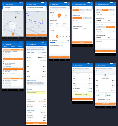 GoDel Parcel Delivery App UI