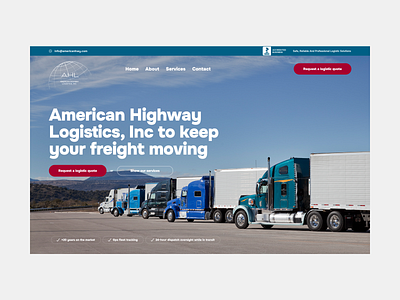 American Highway Logistics american design figma logistics portfolio product transport truck ui ux uxui webdesign website