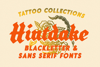 Hintdake - Tattoo Blackletter Font apparel blackletter blackletter font bold font branding crafted font logo metal organic san serif stamp font t shirt tattoo tattoo font texture