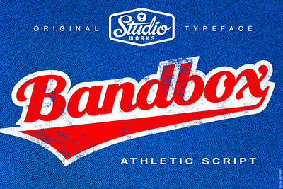 Bandbox Athletic Script Typeface athletic bandbox banner baseball baseball font cursive ligatures script