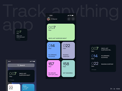 Tracking app app counter design habit habits health ios lifestyle mobile native track tracker ui ux wellbeing
