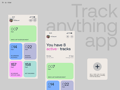 Tracking app android app counter design habit habits health ios lifestyle mobile track tracker ui ux wellbeing