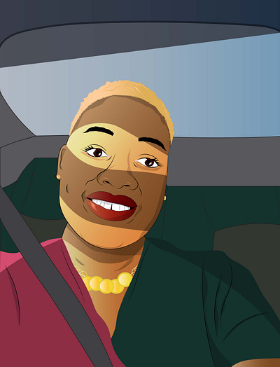 Woman Sitting In Car graphic design il illustration vector