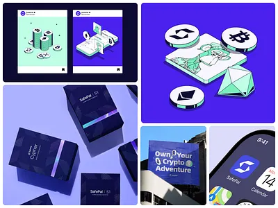 Safepal Brand bitcoin branding crypto illustration isometric