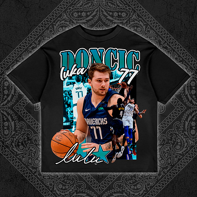 Luca Doncic Vintage Rap Tee Bootleg Design bootleg bootleg design bootleg tshirt branding design graphic design illustration rap tee ui