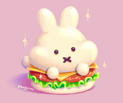 Bunny Burger animal art bunny cute food illustration rabbit