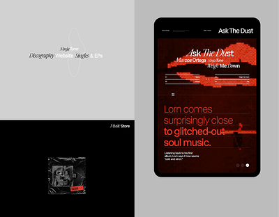 Lorn Discography - Website Single & EPS app branding design discography electronic graphic design idm illustration logo lorn minimal music ui web website webstore