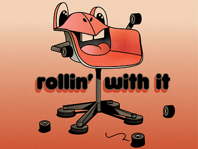 rollin' with it chair character design eames furniture graphic design herman miller illustration vintage