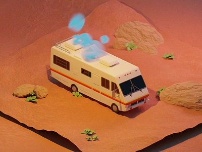 Breaking Bad 3d blender breaking bad desert enviroment heisenberg illustration isometric jesse pinkman