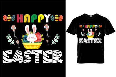 HAPPY EASTER T-SHIRT DESIGN . animation design element graphic design illustration logo t shirt text typography vector