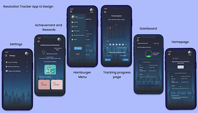 Resolution Tracker App. UI branding logo ui