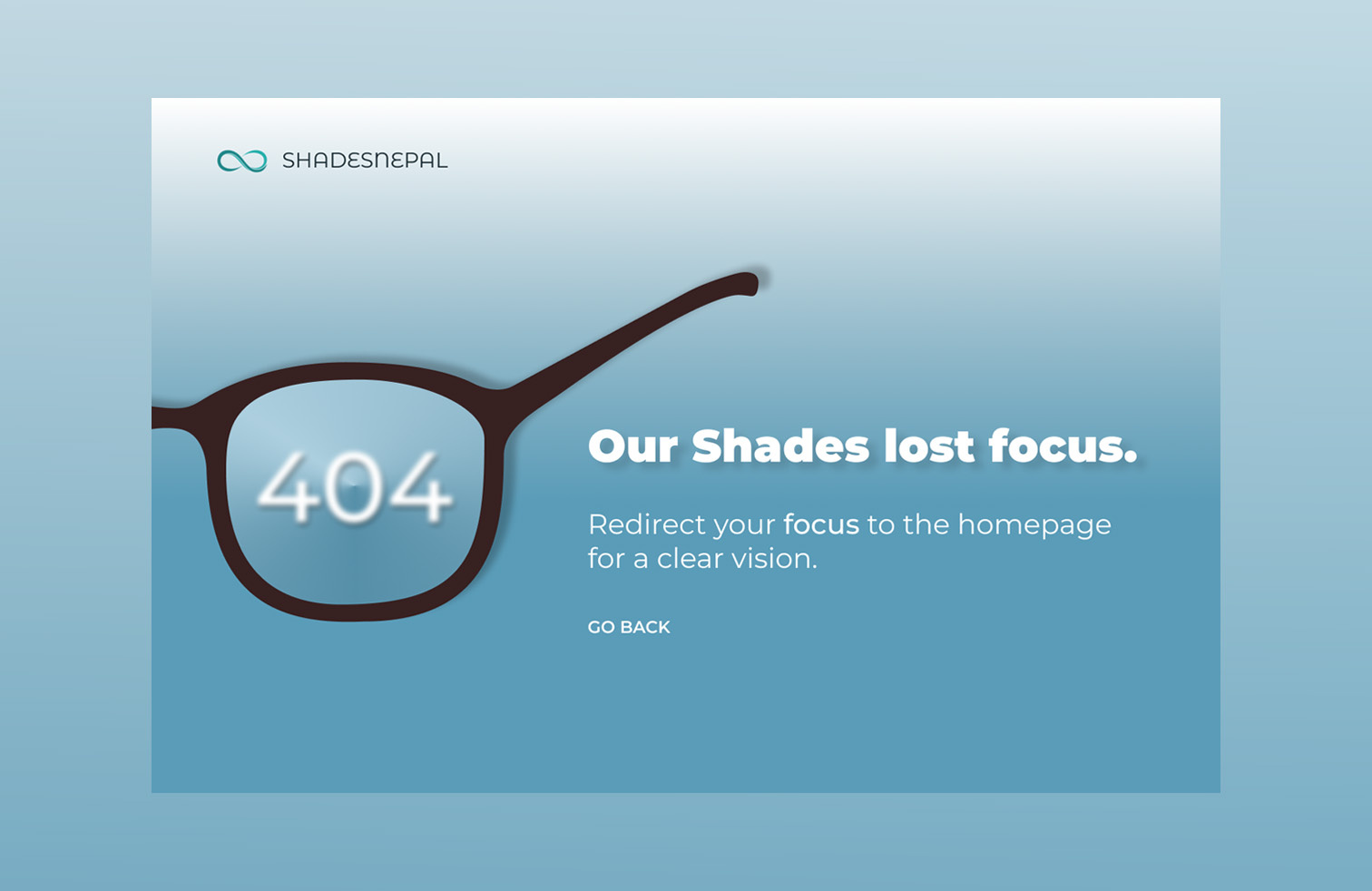 404 Page for Shadesnepal dailyui