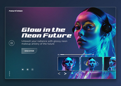 The Future of Beauty - Landing Page Design. fashion future fashion future make up graphic design landing page make up makeupdreams mockup mordern design neon amke up neon glow ui uiux web design