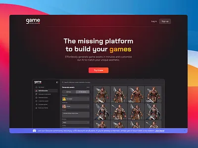 Website | Game Artist Studio branding design ui web