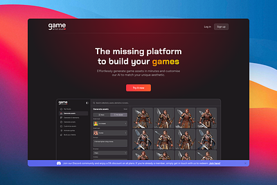 Website | Game Artist Studio branding design ui web
