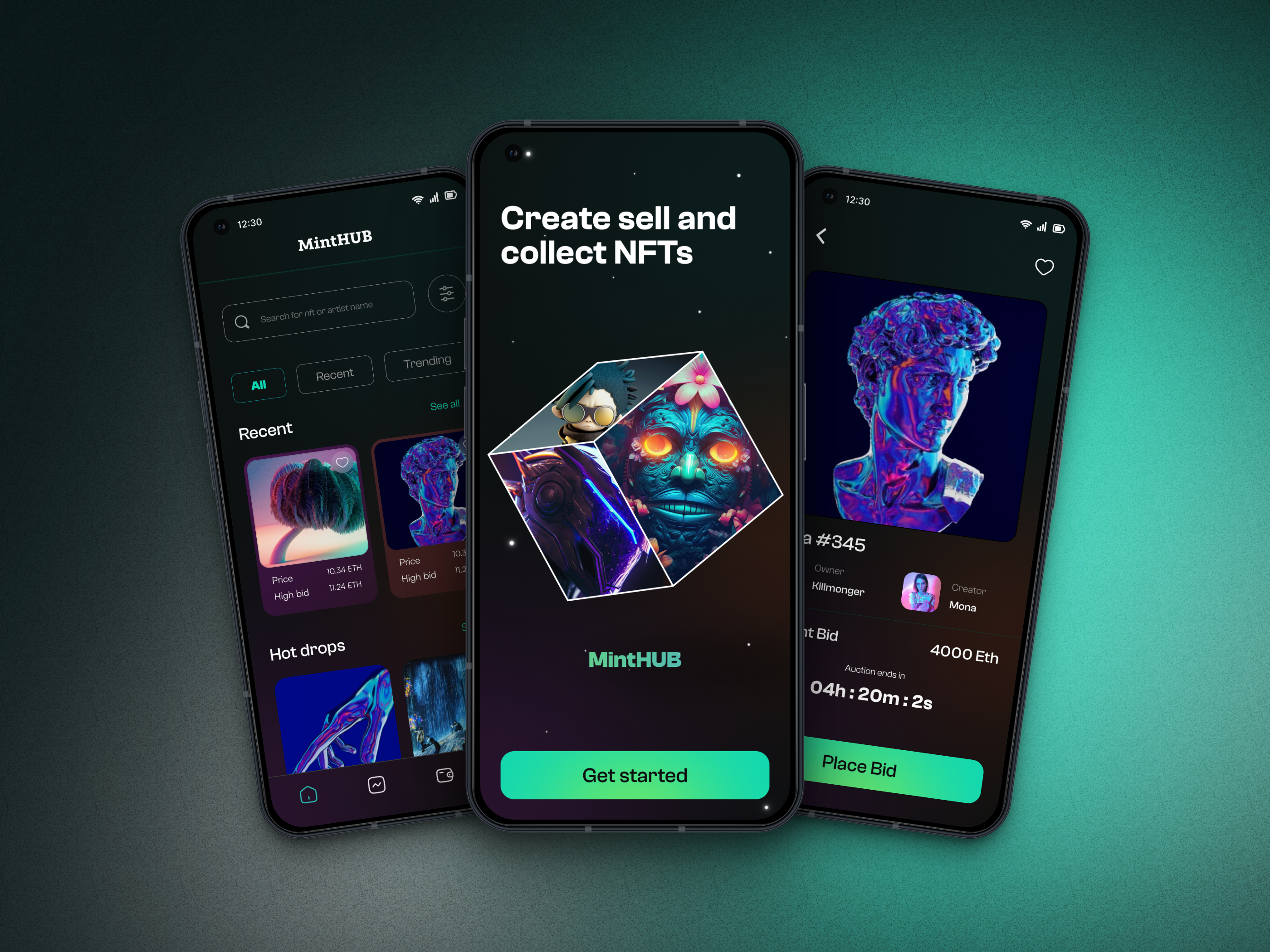 NFT Platform Interface Design app design nft app ui visual design