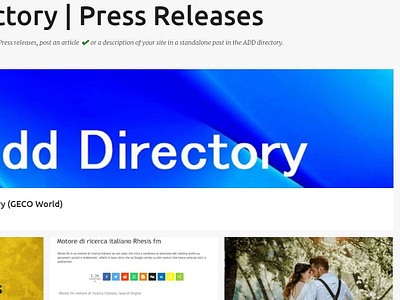 Add Directory / Press Releases press releases