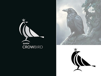 Queen Crow Logo For Sell bird branding crow crow logo design graphic design illustration letter logo logo logo design vector