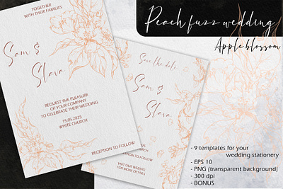 Peach fuzz wedding: Apple blossom spring