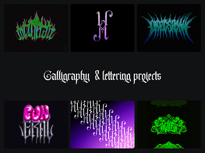 Calligraphy & lettering projects 3d calligraffiti calligraphy dark dark art dark lettering hand lettering handlettering hardcore kalligraffiti lettering letters metal metal art monogram procreate rendering texture wordsmith writing