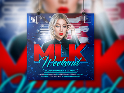 MLK Weekend Party Flyer after work party bash club flyer club party design girls night out ladies night mlk mlkday mlkparty mlkweekend neon neon party flyer