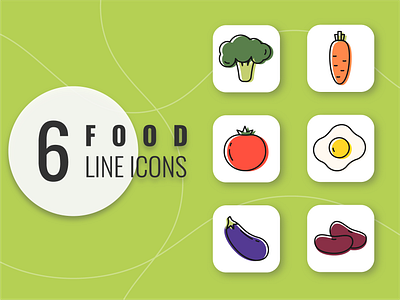 Food line icons app design food graphic design icons illustration lineart vector vegetables