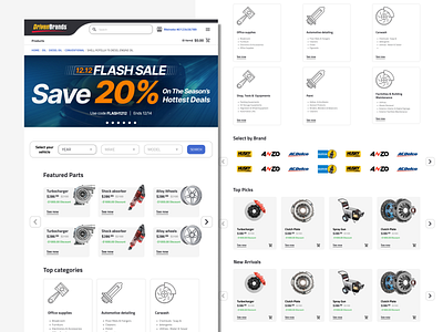 Web app for Driven Brands, auto spare parts store branding graphic design ui ux visual