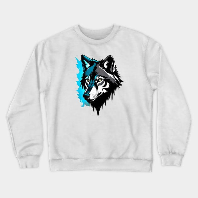Wolf art Crewneck Sweatshirt art branding design event poster graphic design illustration layout design logo oo4 graphics poster design t shirt tees ui winter outfit wolf
