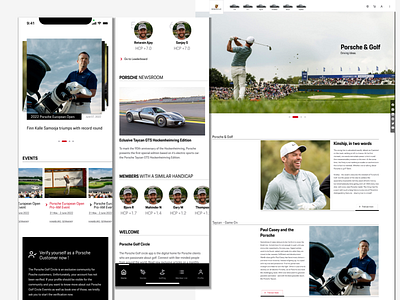 Porsche golfing app and webpage re-design graphic design ui visual web design