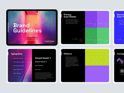 Brand Guidelines for Vizcom brand guidelines brand identity branding colorful icons modern typography vibrant