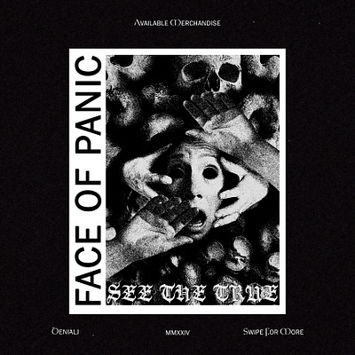 The True Face of Panic artwork band artwork graphic design grunge poster horror poster illistration merchandise design poster
