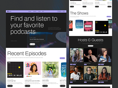 Podcasts Website app clean design episode fireart modern podcast ui ux website