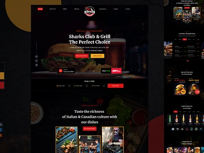 Sharks Club and Grill Restaurant club restaurant uiux website