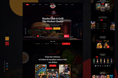 Sharks Club and Grill Restaurant club restaurant uiux website