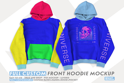 full customizable front Hoodie Mockup PSD template custom customizable etsy front high quality high resolution hoodie layered mock up mockup photoshop pod print on demand psd psd mockup pullover realistic streetwear sweater template
