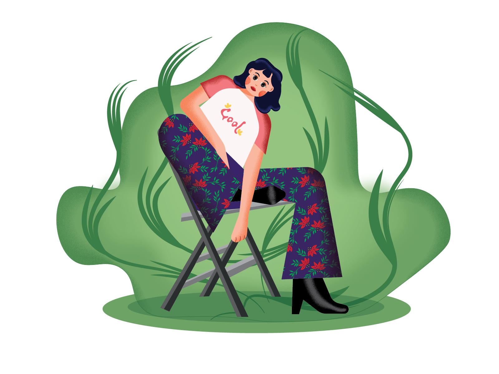 👧 🌿 adobe illustrator character design digital illustration flat girl illustration flat illustration flat style illustration pose illustration vector illustration women illustration