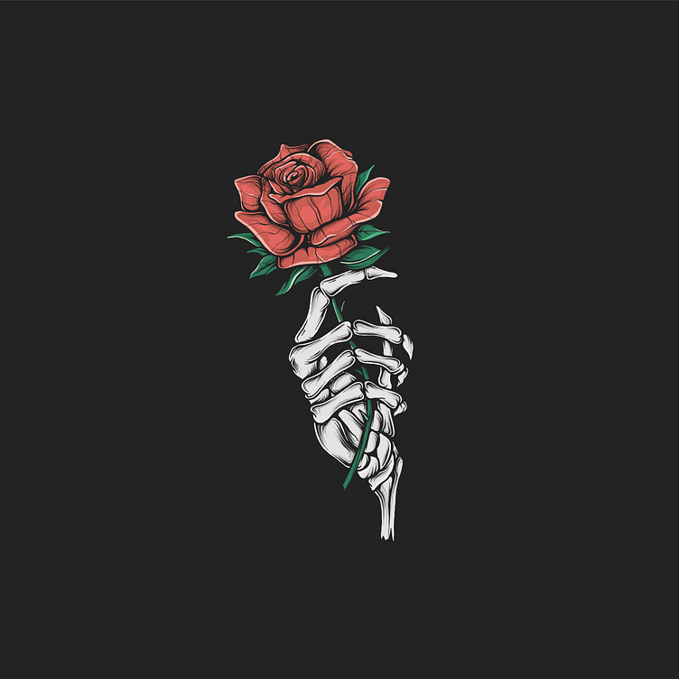 Skeleton Holding Flower by Ridho Sarasdiyanto on Dribbble