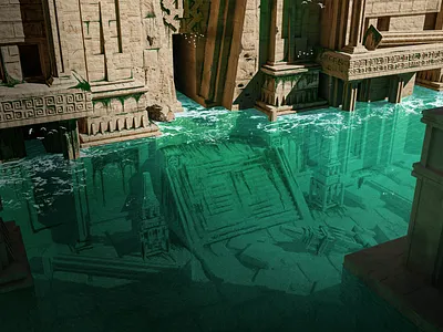 Ancient Sinking City 3d
