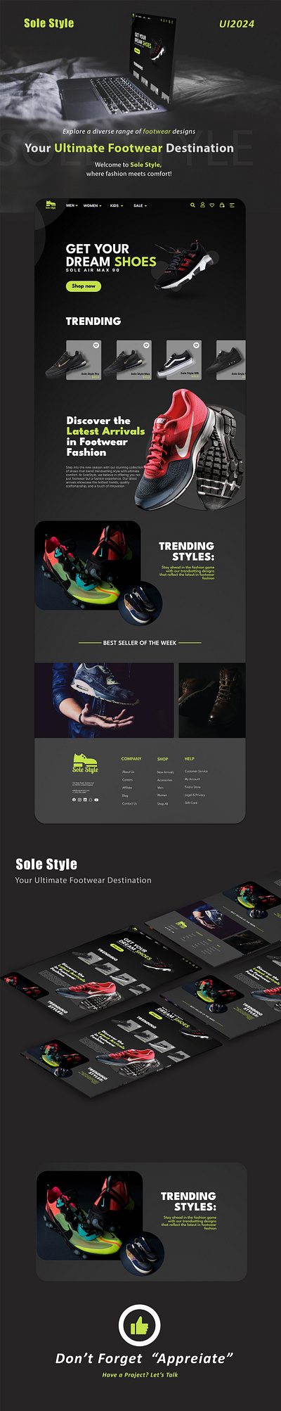 Website - Sole_Style ecommerceui fashionecommerce fashionwebsite footweardesign responsivedesign ui uiuxdesign webdesigninspiration