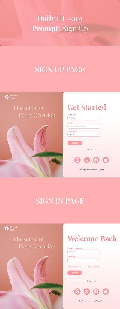 Daily UI #001 Sign Up dailyui figma ui
