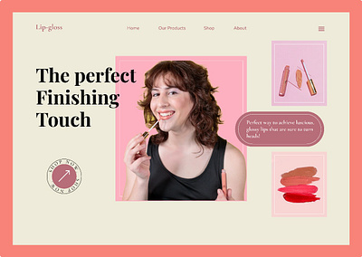 Lip-gloss Landing Page branding design graphic design landing page ui ux