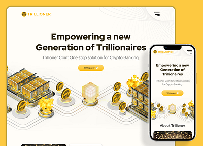 Trillionare 2024 design cypto graphic design illustration landingpage logo modern website nft token ui ux website website design