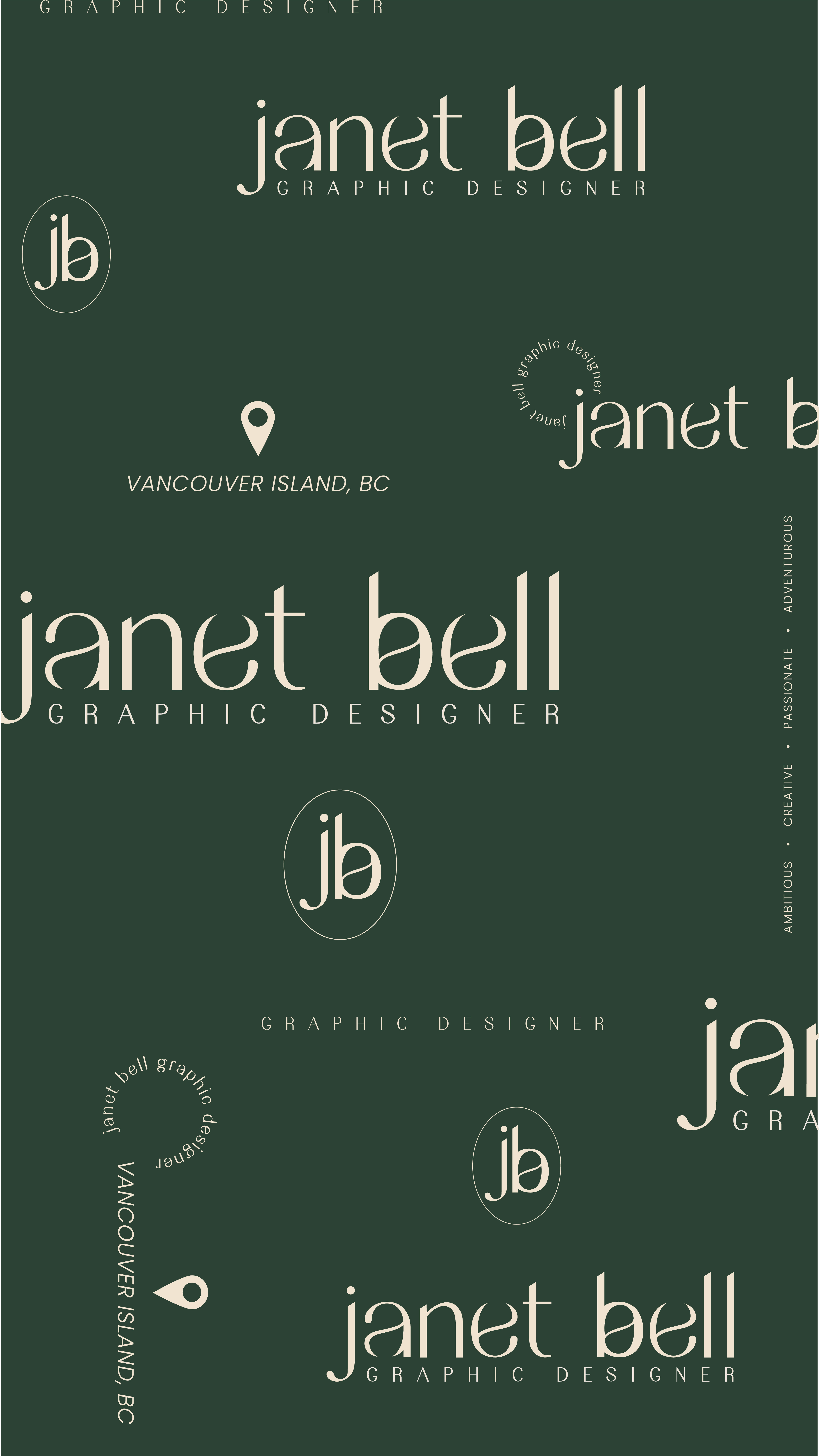 Janet Bell | Graphic Designer adventurous brand design brand designer brand variations branding colour design elegant graphic design graphic designer logo logo inspiration modern personal branding primary logo print design secondary logo submark typography vector