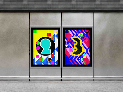 Funky City Number Illustrations graphic design