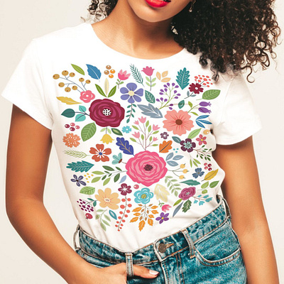 Floral T-shirt Deisgn branding doodle flat florals graphic design illustration minimal design t shirt vector