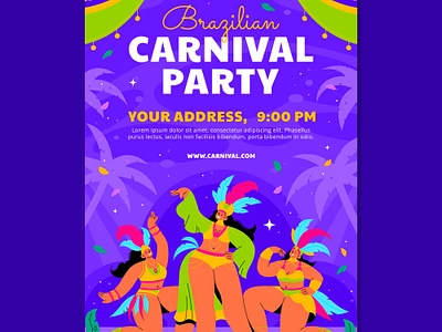 Brazilian Carnival Poster braziliancarnival children illustration design flat graphic design illustration poster vector