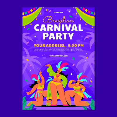 Brazilian Carnival Poster braziliancarnival children illustration design flat graphic design illustration poster vector
