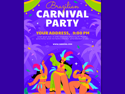 Brazilian Carnival Poster braziliancarnival children illustration design flat graphic design illustration poster vector