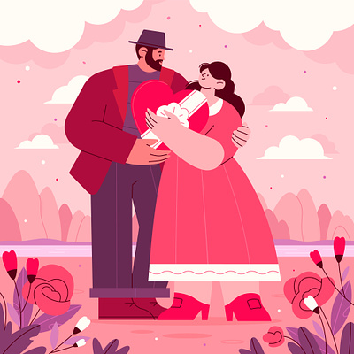 Valentine's Day design flat graphic design illustration valentines day vector