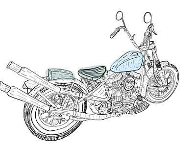 1963 Panhead Chopper graphic design illustration